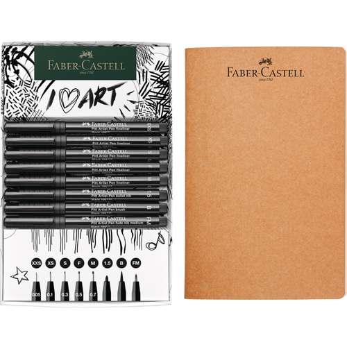 FABER-CASTELL Pitt Artist Pen-Set   Sketchbook