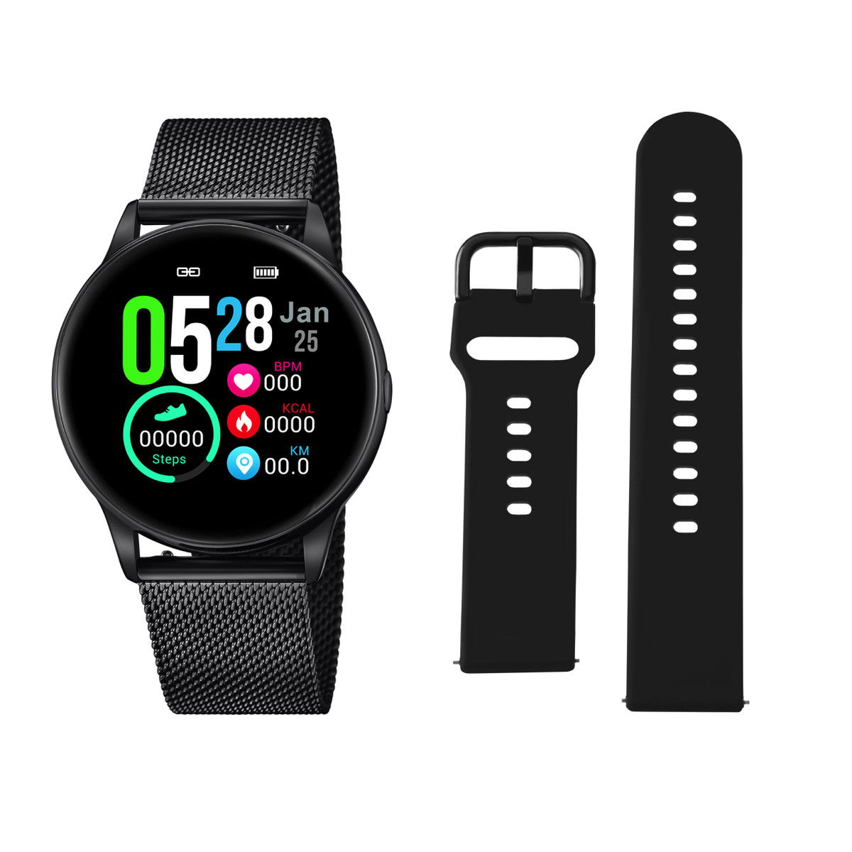 Montre Lotus connectée homme acier noir