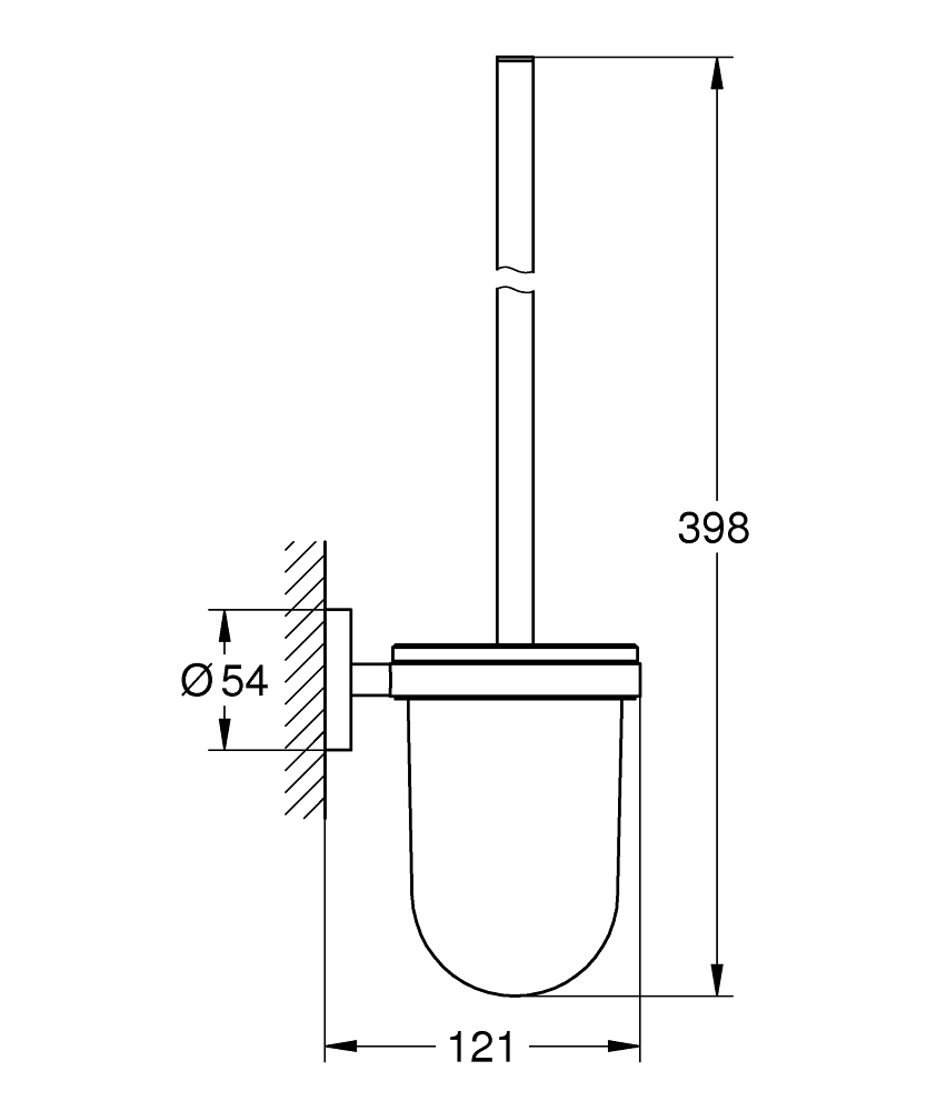 Grohe Essentials toiletborstel met houder hard graphite