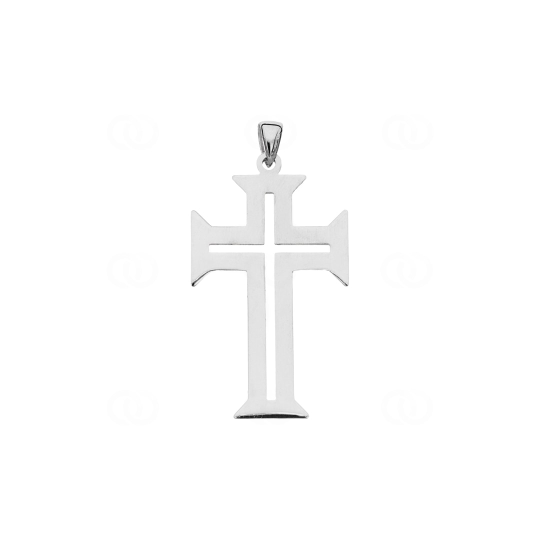 Kreuzanhänger 925 Silber rhodiniert 25 x 42mm