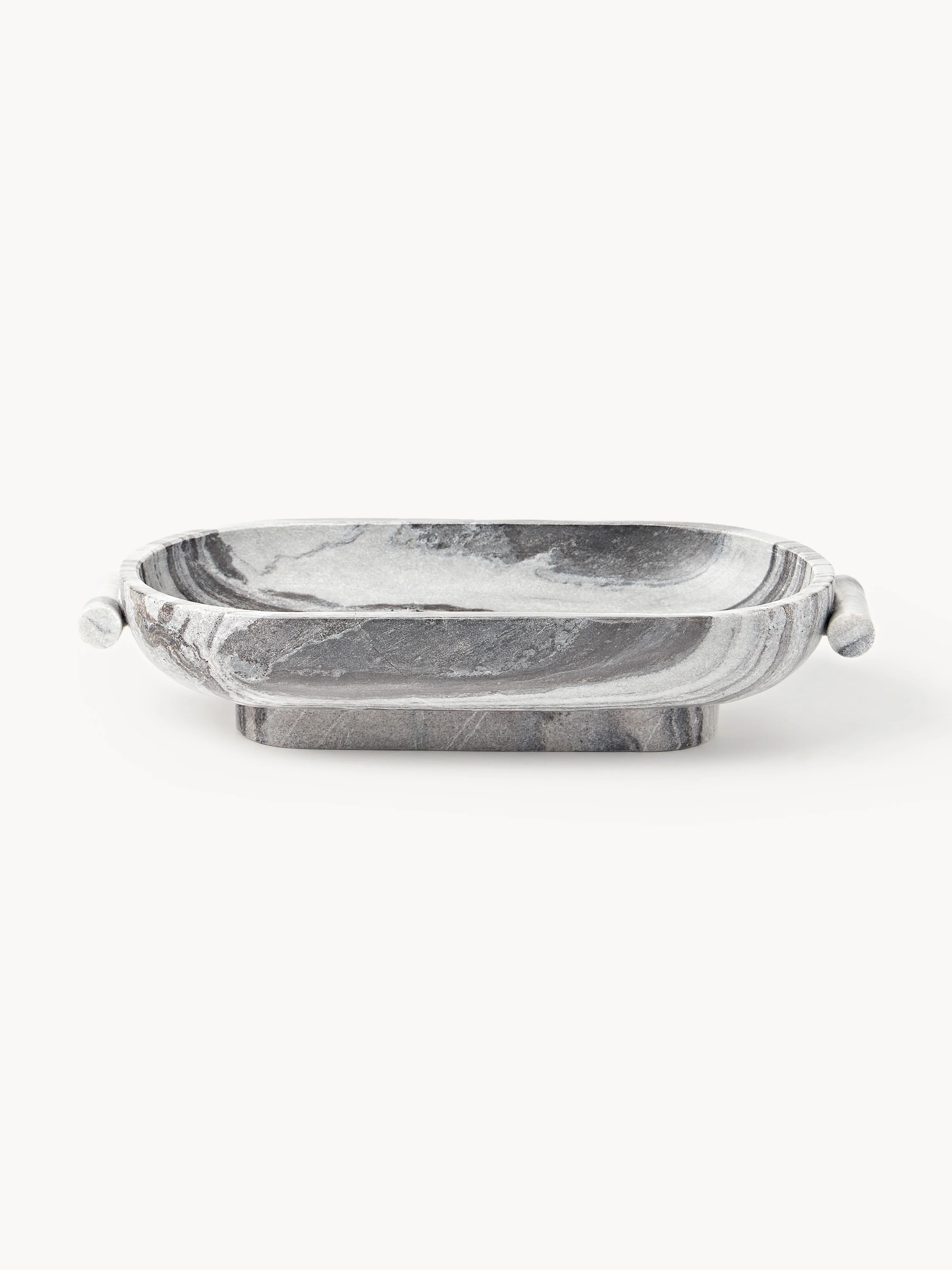 Decoratieve schaal Fossil van marmer, B 46 cm