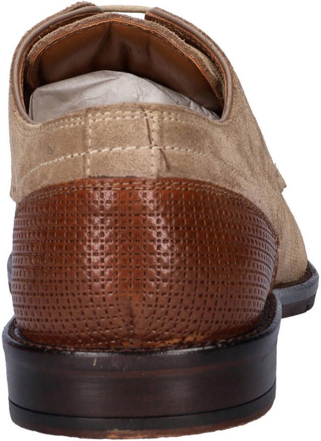 Nelson suède veterschoenen beige