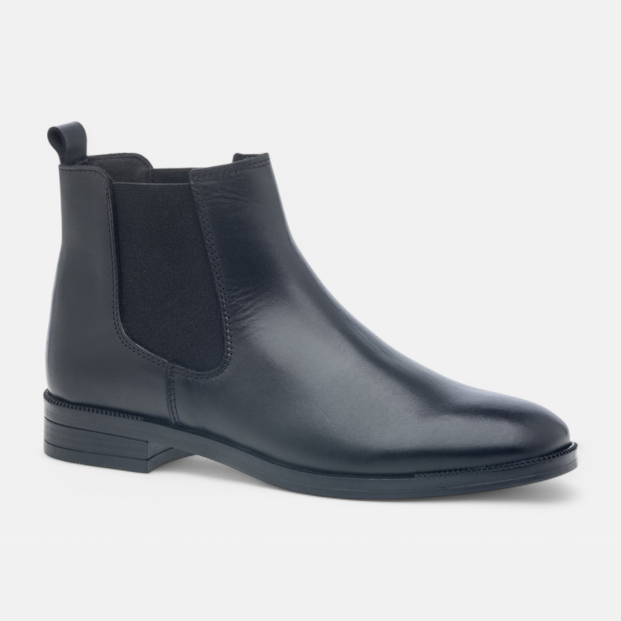 Boots chelsea Femme en cuir noir
