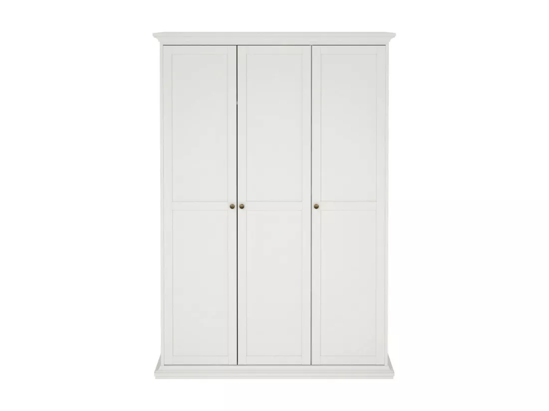 Garde-robe 3 portes Dsempe, Meubles de chambre, Penderie de plain-pied, Placard à vêtements, 139x61 h201 cm, Blanc