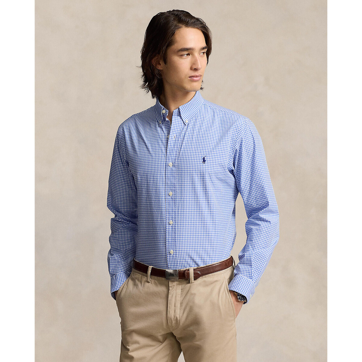POLO RALPH LAUREN<br>Camisa de popeline elástica, corte slim