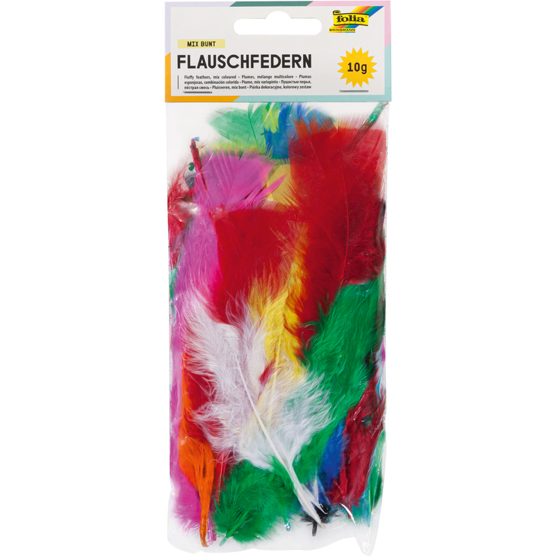 Folia Flauschfedern, Mix Bunt 10 g