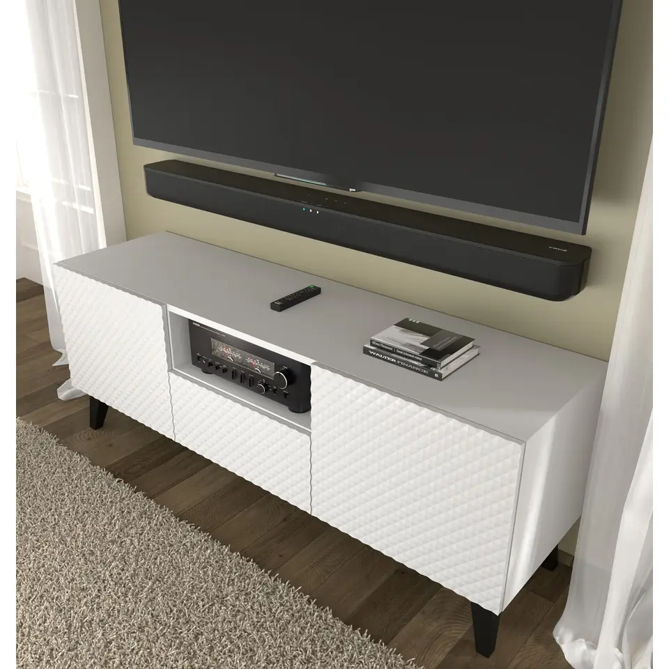 RTV-kast Ravenna PC 150 2D1S glanzend wit (fronten)