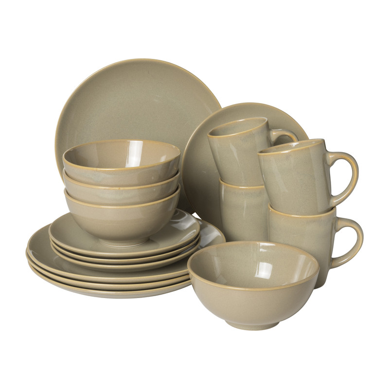 Serviesset - beige - 16-delig - 4 persoons- reactive glaze