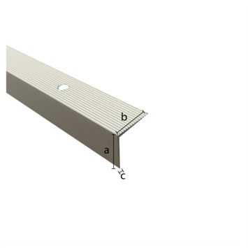 Trapkant aluminium mat zilver 21x21x1000x1,8mm