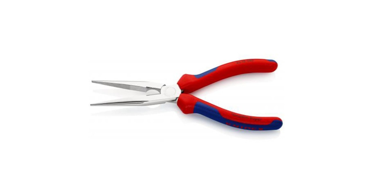 KNIPEXPlatspitse tang met zijsnijder 200mm grijptang  (Rood/blauw)