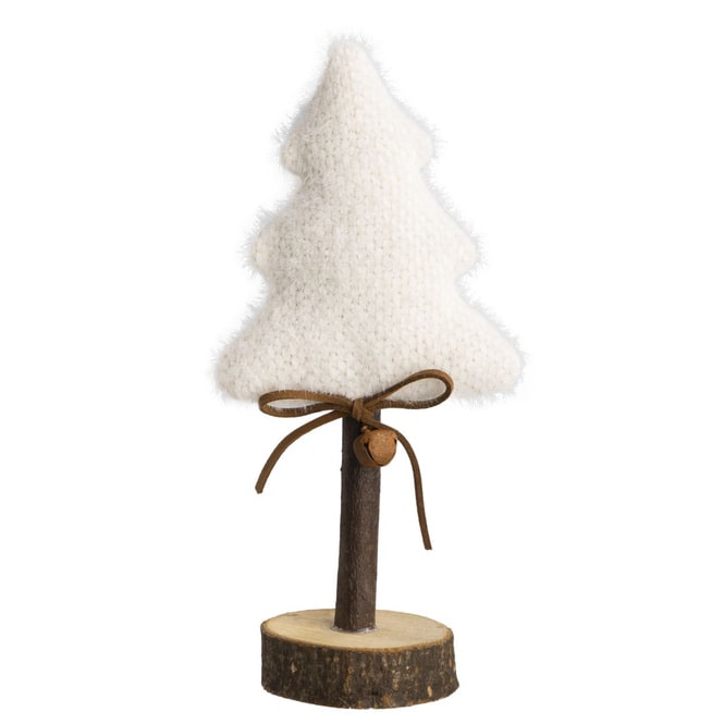 Baum mit Glöckchen weiß - ca. 10 x 6,5 x 21 cm