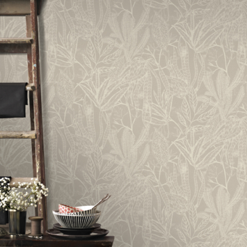Vliesbehang Chaya taupe (dessin 125087)