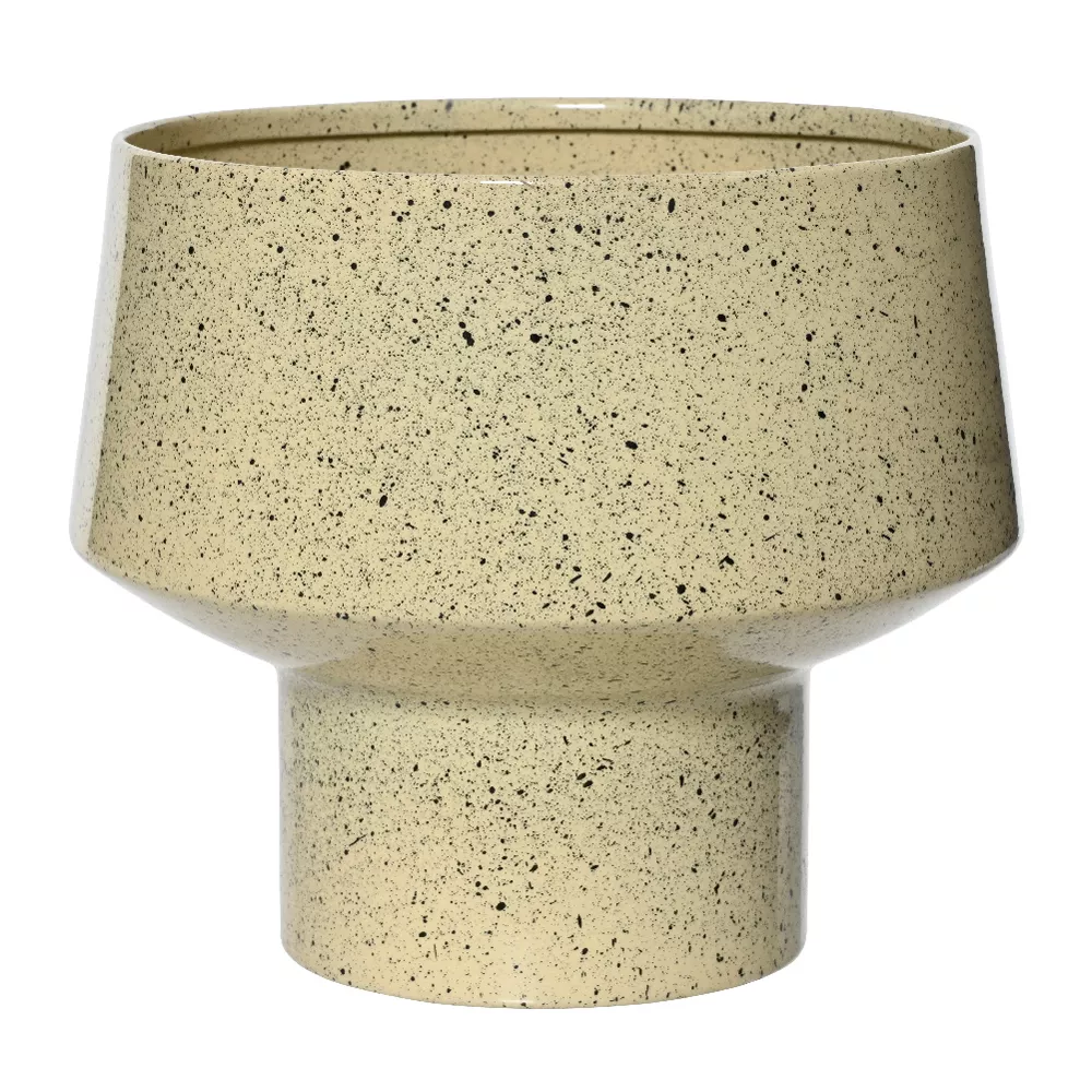 Cache-pot en métal (H16 cm) Terrazzo Beige
