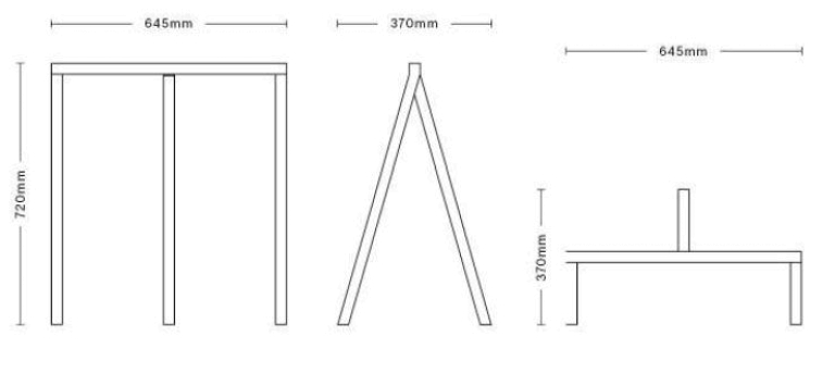 Hay Loop Stand tafel frame 74 wit