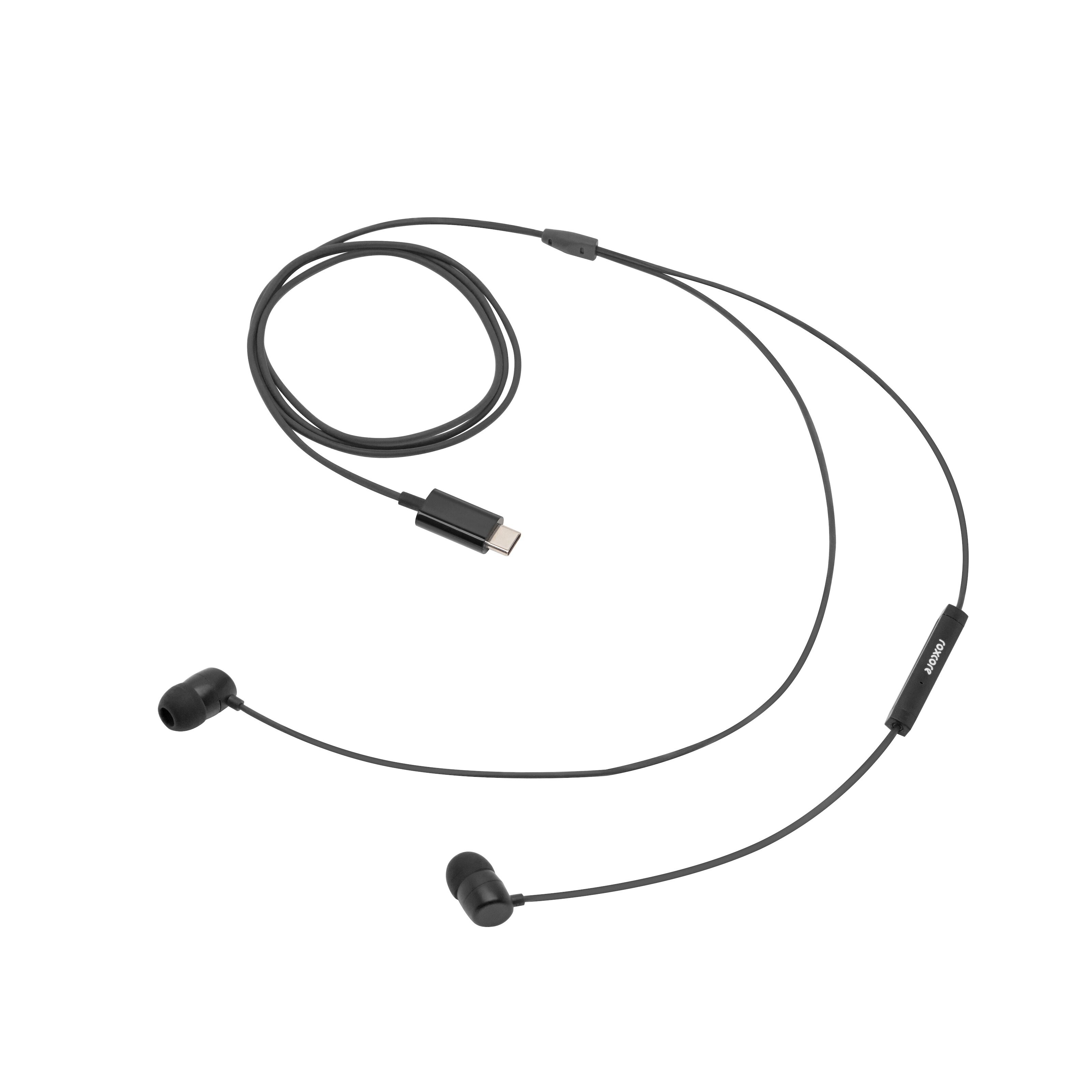 Linocell Bullets USB-C-hodetelefoner Svart