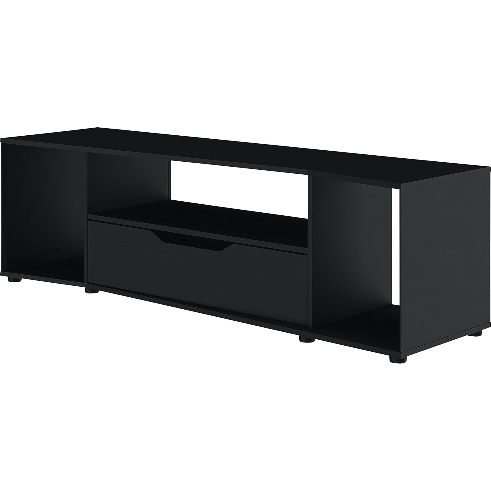 TV-Möbel Hack Dekor schwarz 163 x 48 x 45 cm inkl. LED-Beleuchtung