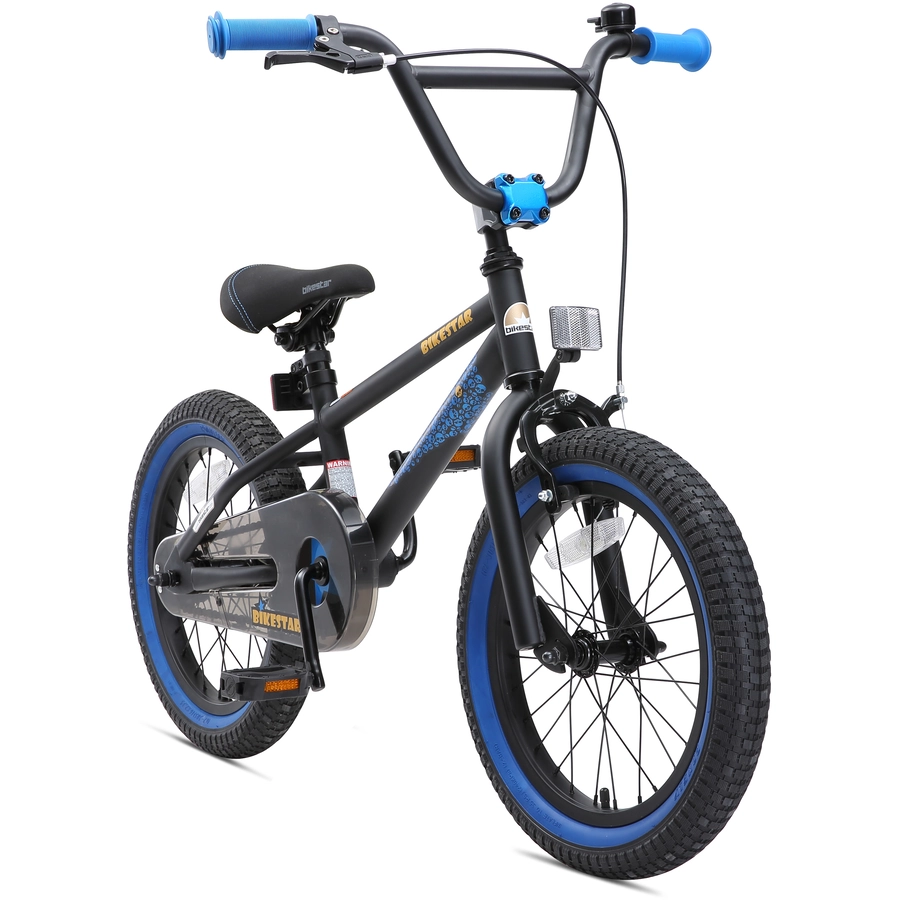Bikestar Kinderrad 16 Zoll BMX schwarz, blau
