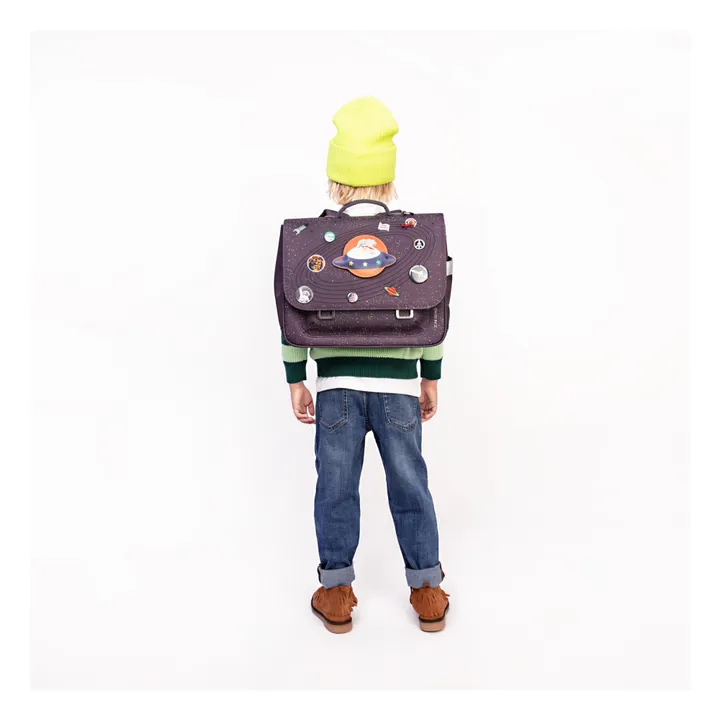Jeune Premier Cartable Midi Space Invaders | Gris anthracite