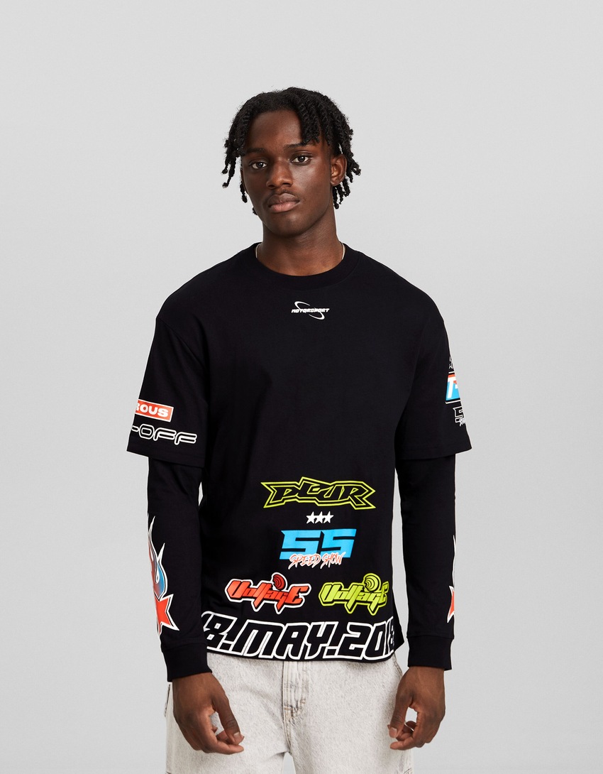 Camiseta de corrida oversized de manga comprida