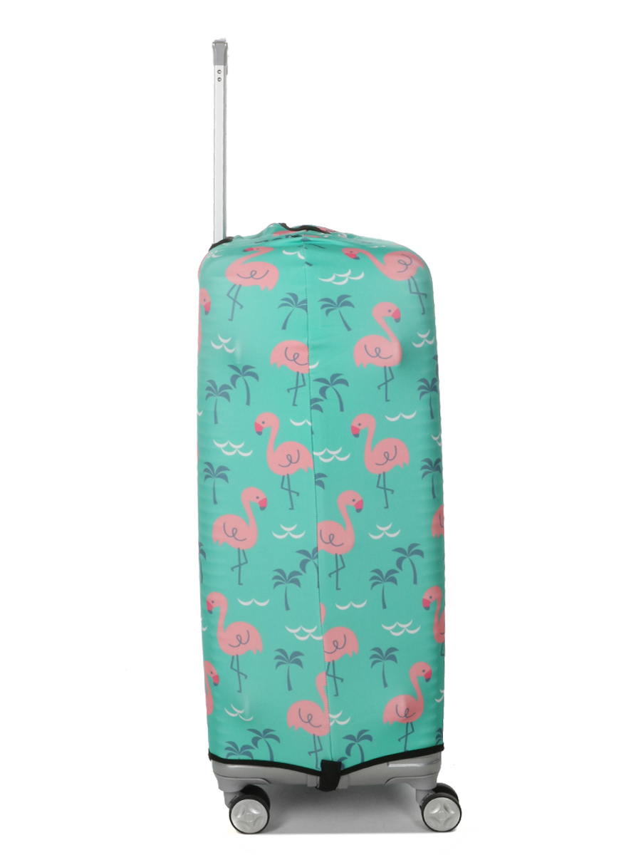 Housse de valise Periea Green with Pink Flamingos L