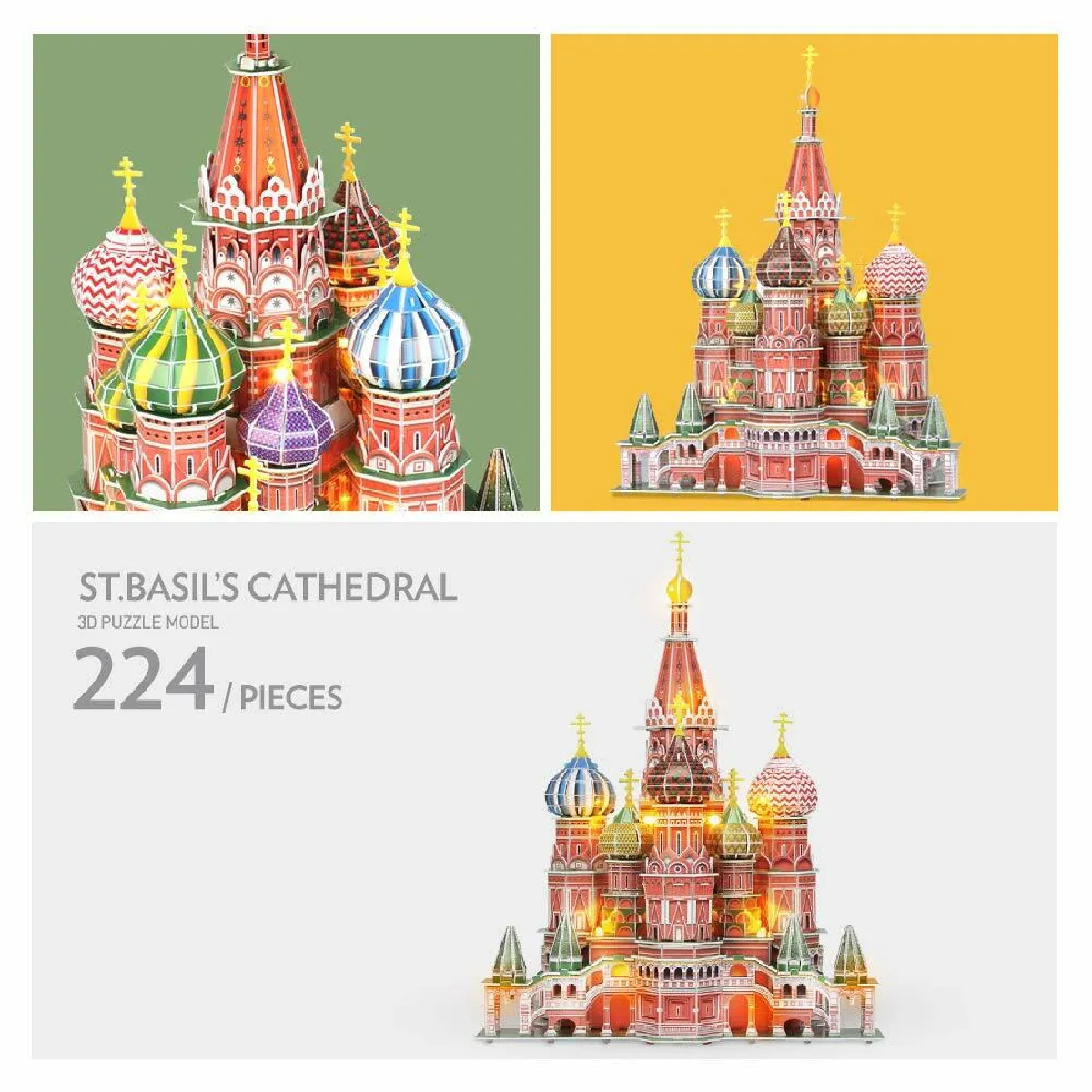 Cubicfun Cubic Fun Puzzle 3D Cathédrale Saint Basile avec LED