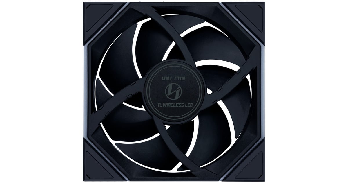 Lian LiUNI FAN TL 140 LCD Wireless Reverse Blade RGB case fan  (Zwart, 140 x 140 x 28 mm, PWM, 1x 9-pin USB)