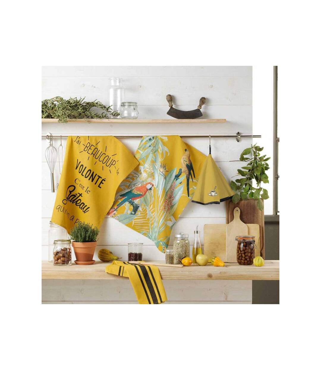 Torchon de Cuisine Gourmandise 50x70cm Jaune