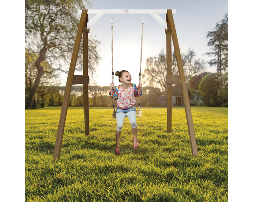 Enkele schommel axi hout bruin wit