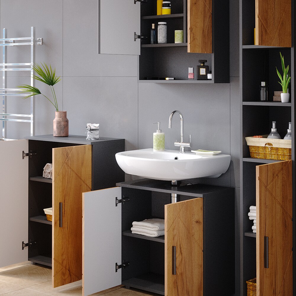 Vicco Badmöbel Set Badezimmermöbel Irma Spiegelschrank Badschrank Hochschrank