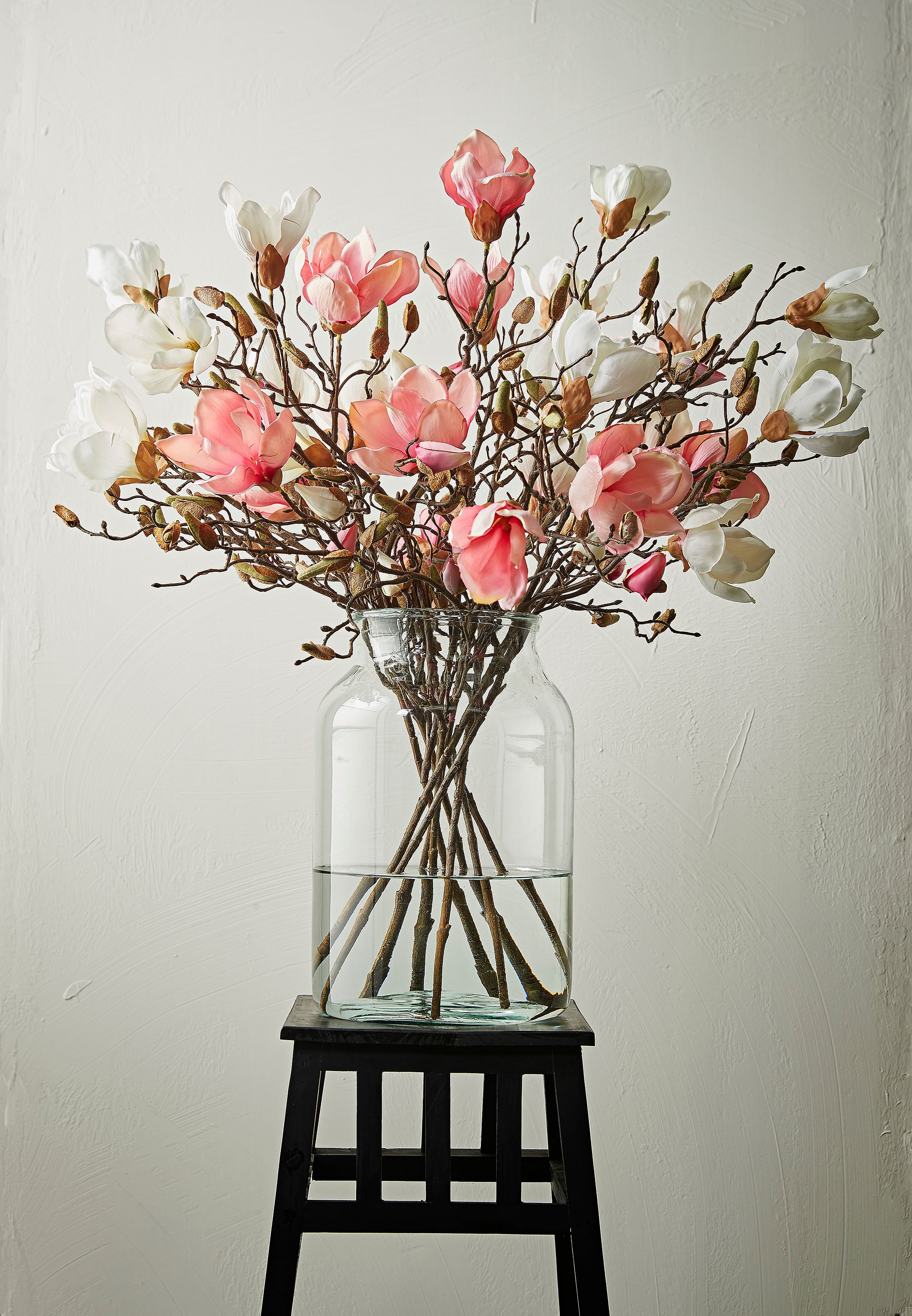 Mica decorations - magnolia artificielle rose h88