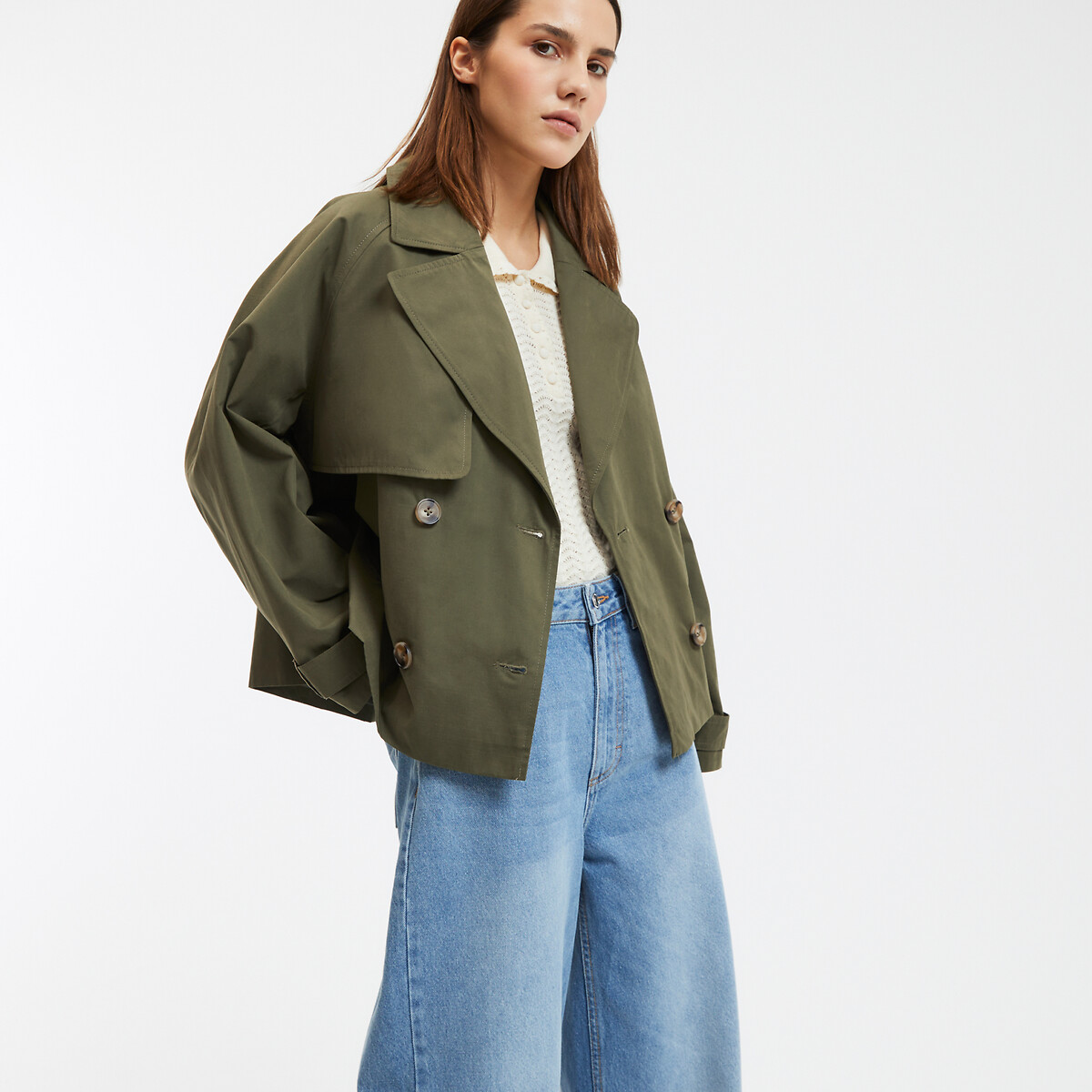 COLEÇÕES LA REDOUTE<br>Trench coat oversized curto, modelo Signature MARCELLIN