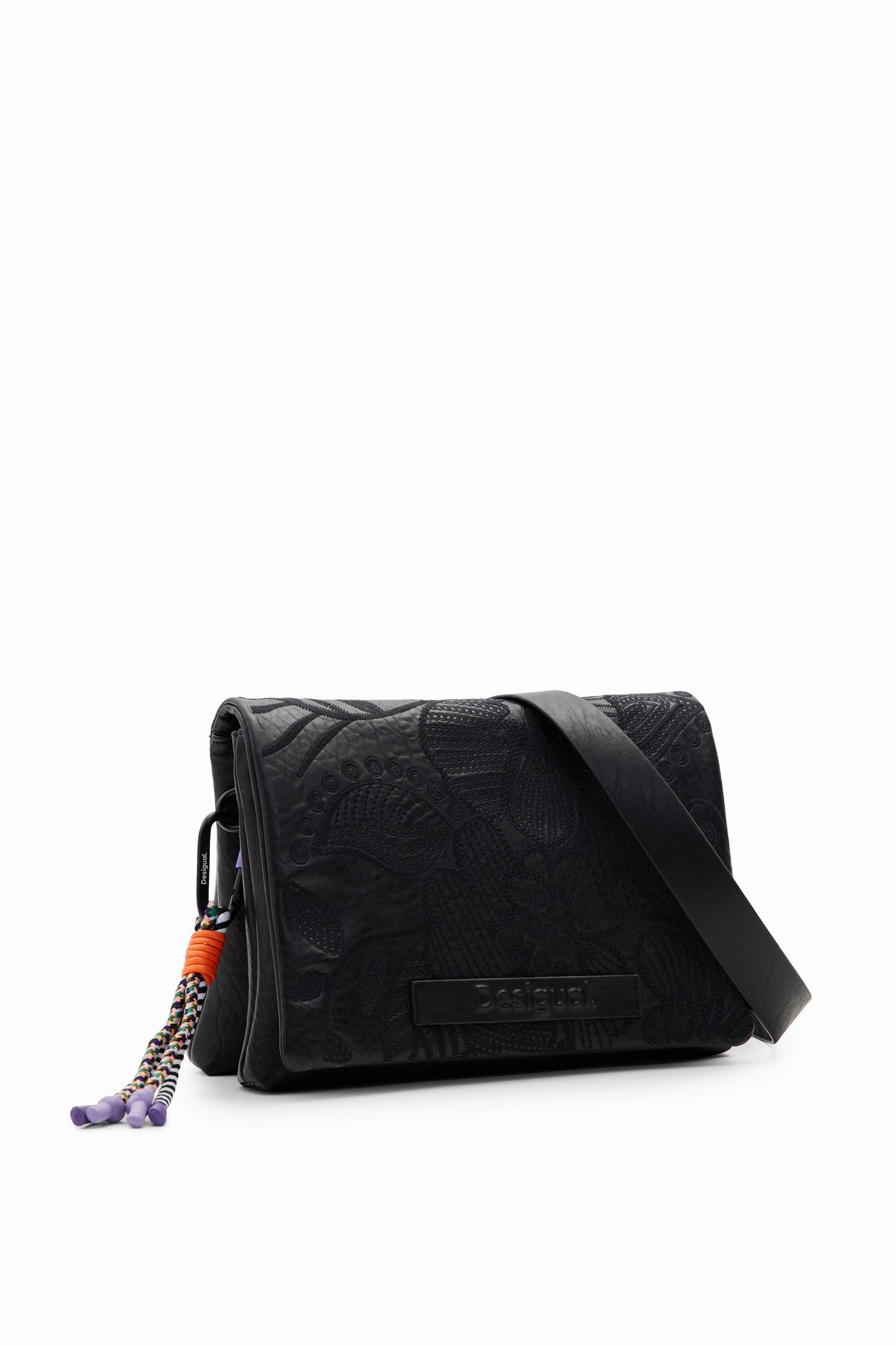 Sac à bandoulière moyen broderie fleurs