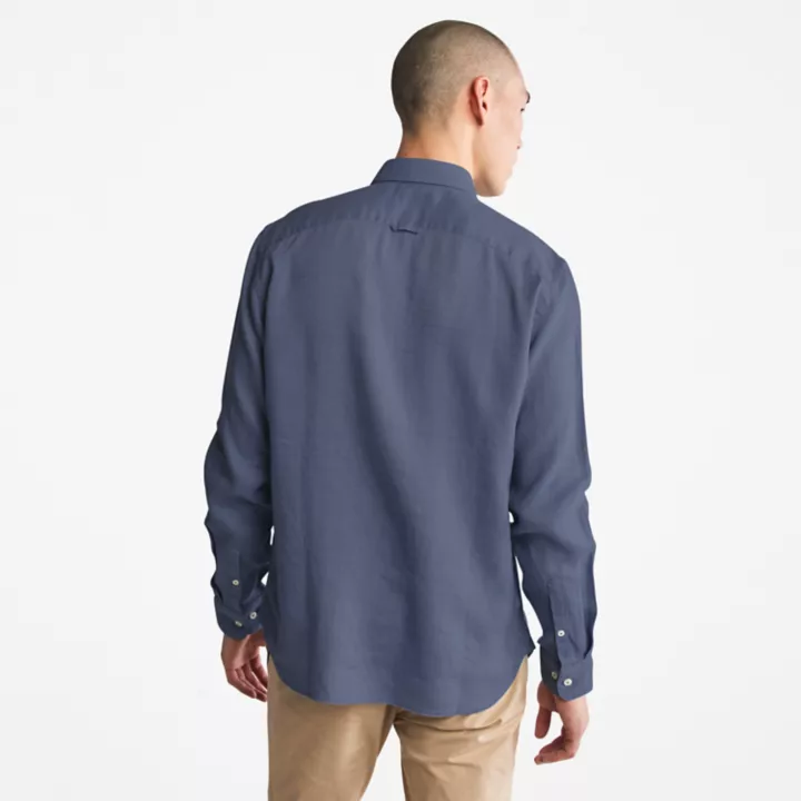 Chemise en lin Mill Brook pour homme en bleu