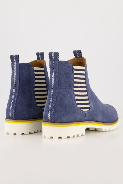 Chelseaboots, Stretcheinsatz, Streifenoptik, Weite H
