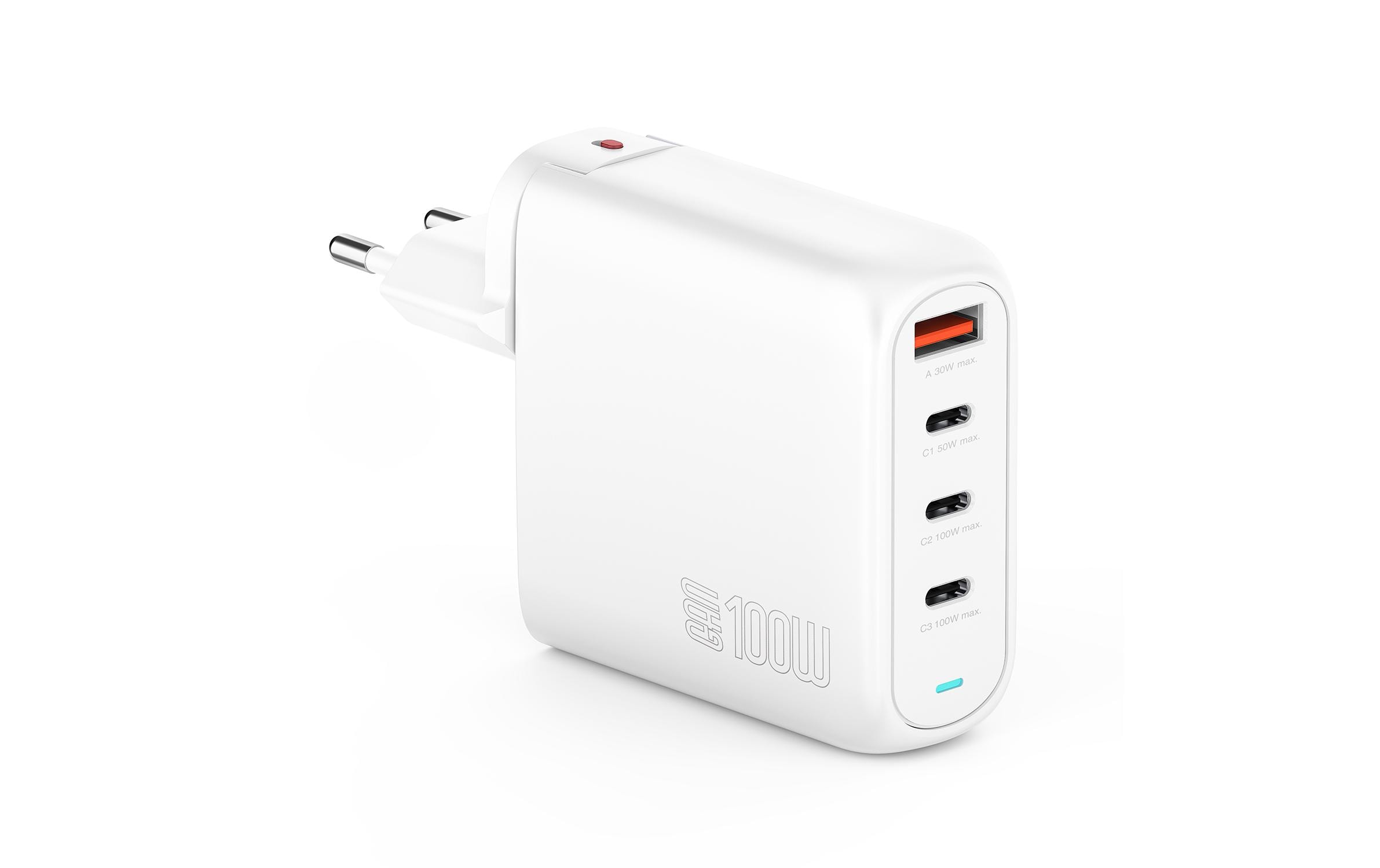 Ladegerät GaN Flex Pro 100W 3 USB-C+1 USB-A Travel EditionLadegerät GaN Flex Pro 100W 3 USB-C+1 USB-A, weiss, Travel Edition, GaN-Technologie