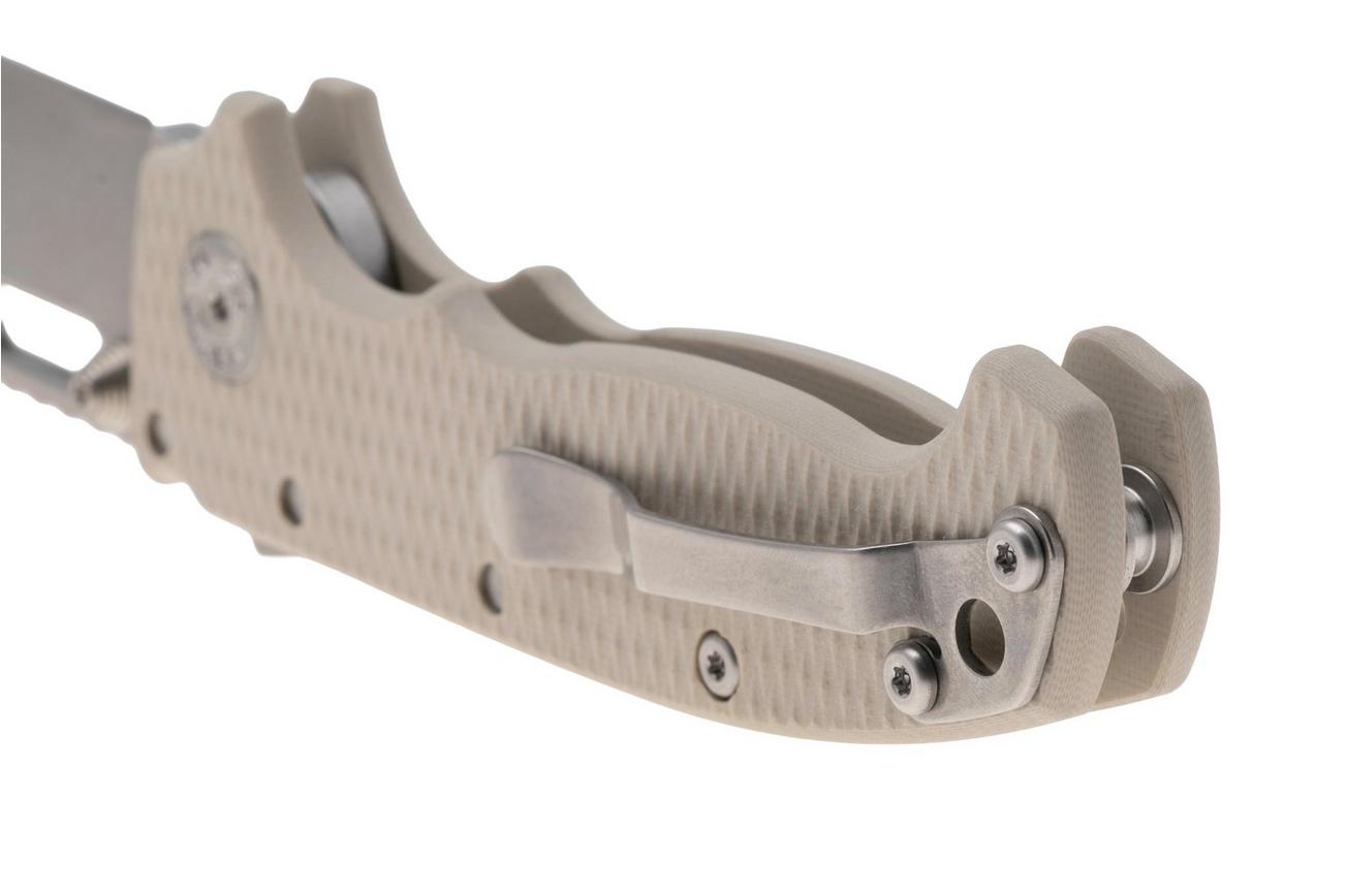 Demko MG AD20 Shark-Lock, Stonewashed MagnaCut Clip Point, MGAD20-MAG-TAN-G10, Tan G10 zakmes