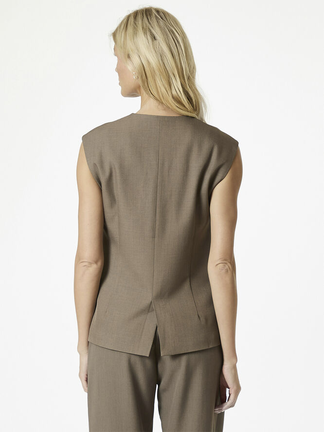 Neo Noir Gamina Structure Waistcoat Khaki