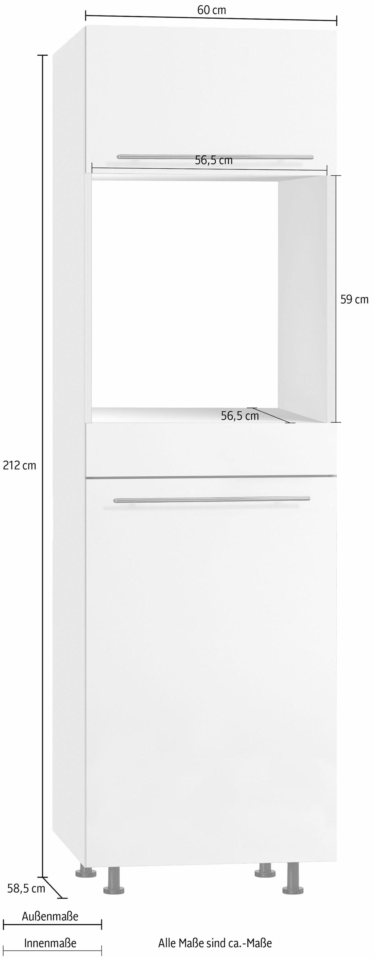 OPTIFIT Backofen/Kühlumbauschrank »Bern« 60 cm breit, 212 cm hoch, mit höhenverstellbaren Stellfüssen