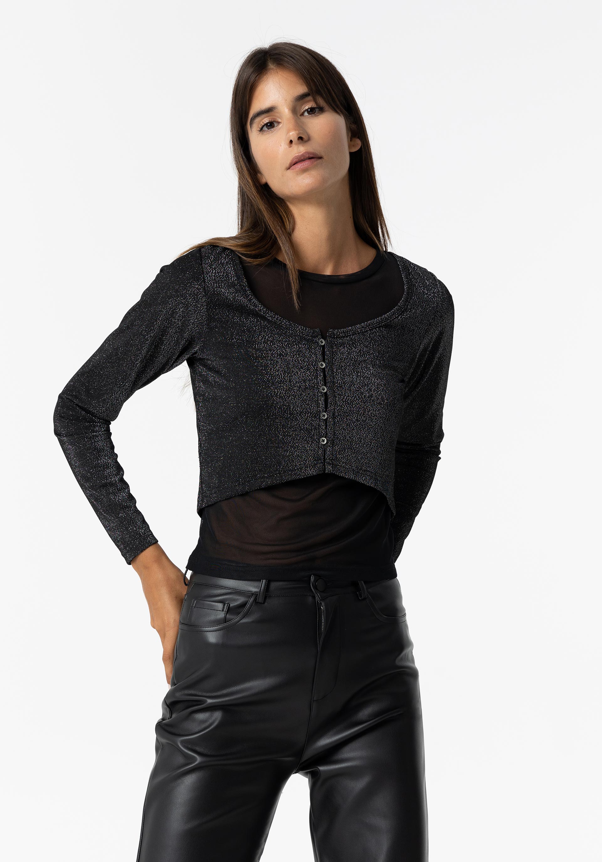 T-shirt Mesh com Sobreposição