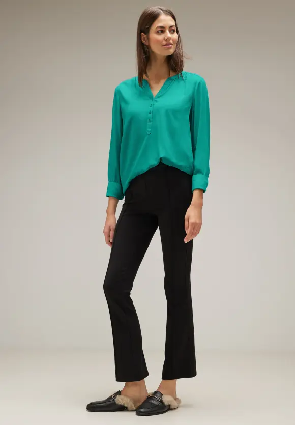 Longbluse in Unifarbe - iced green