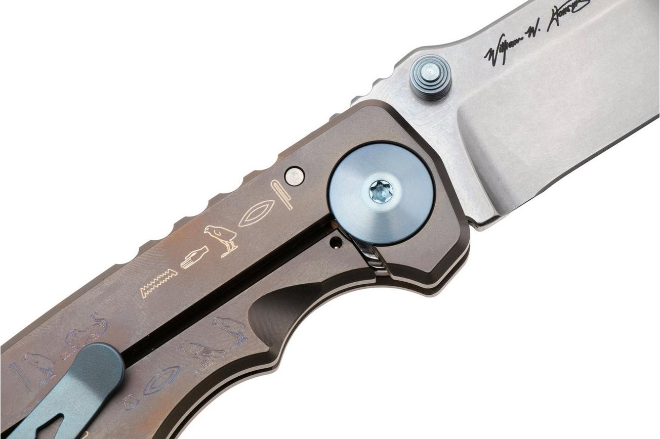 Spartan Blades Harsey Folder King Tut USSF5KTUT, Stonewashed MagnaCut, Gold Titanium, Blue Hardware zakmes