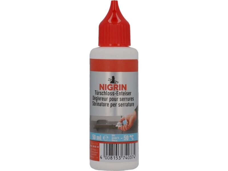 NIGRIN Türschlossenteiser 50 ml Enteiser für Türschlösser zur Beseitigung von Schäden am Schlossmechanismus
