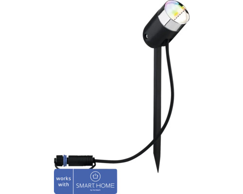 Paulmann Plug & Shine LED Spot RGBW Enkele Spot IP65 4.5W 170 lm 3000-6500K Pike antraciet 230/24V - Compatibel met SMART HOME van hornbach