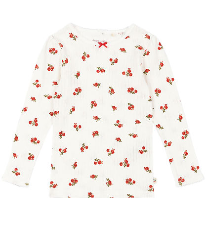 Konges Sløjd Bluse - Rib - Minnie - Rose Rot m. Lochmuster