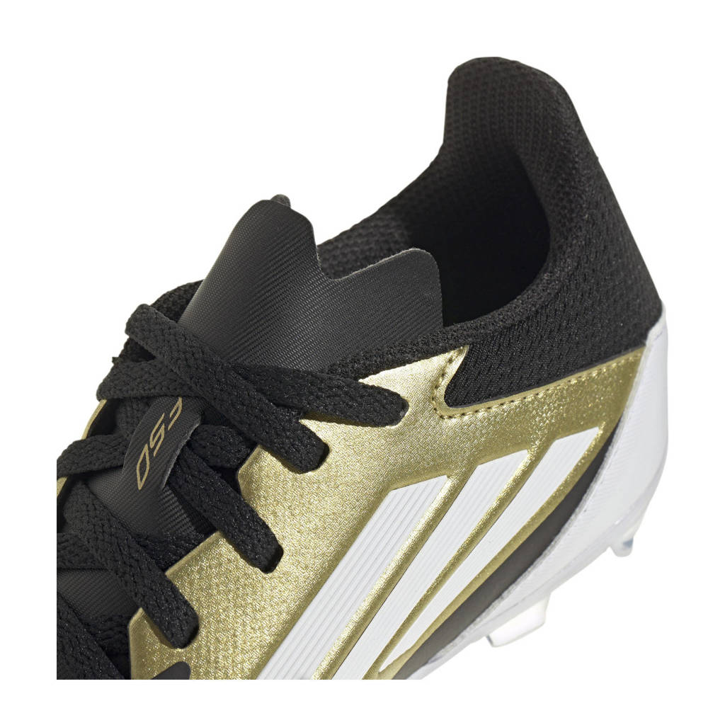 adidas F50 Leaguejunior voetbalschoenen goudmetallic/wit/zwart