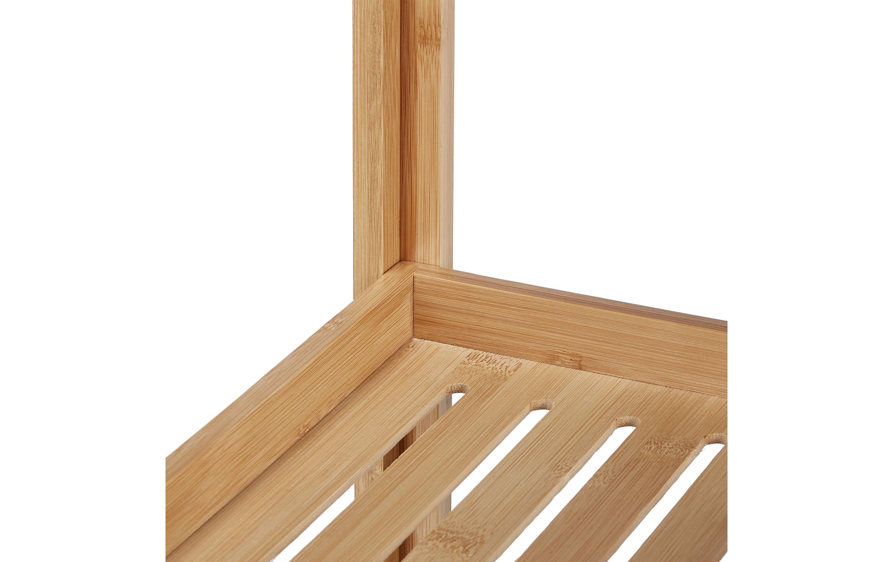 Badezimmerregal mit 3 Ablagen 90 x 36.5 x 26 cm, NatureFreistehendes Eckregal