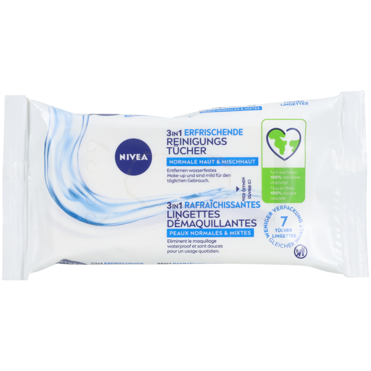 Nivea 3in1 Erfrischende Reinigungstücher 7 Stück