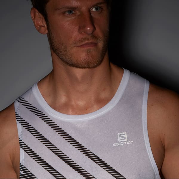 Débardeur trail SALOMON T SHIRT SENSE AERO SINGLET TANK M WHITE