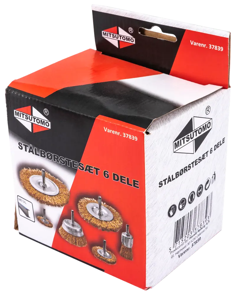 Mitsutomo Stålbørstesæt 6 dele