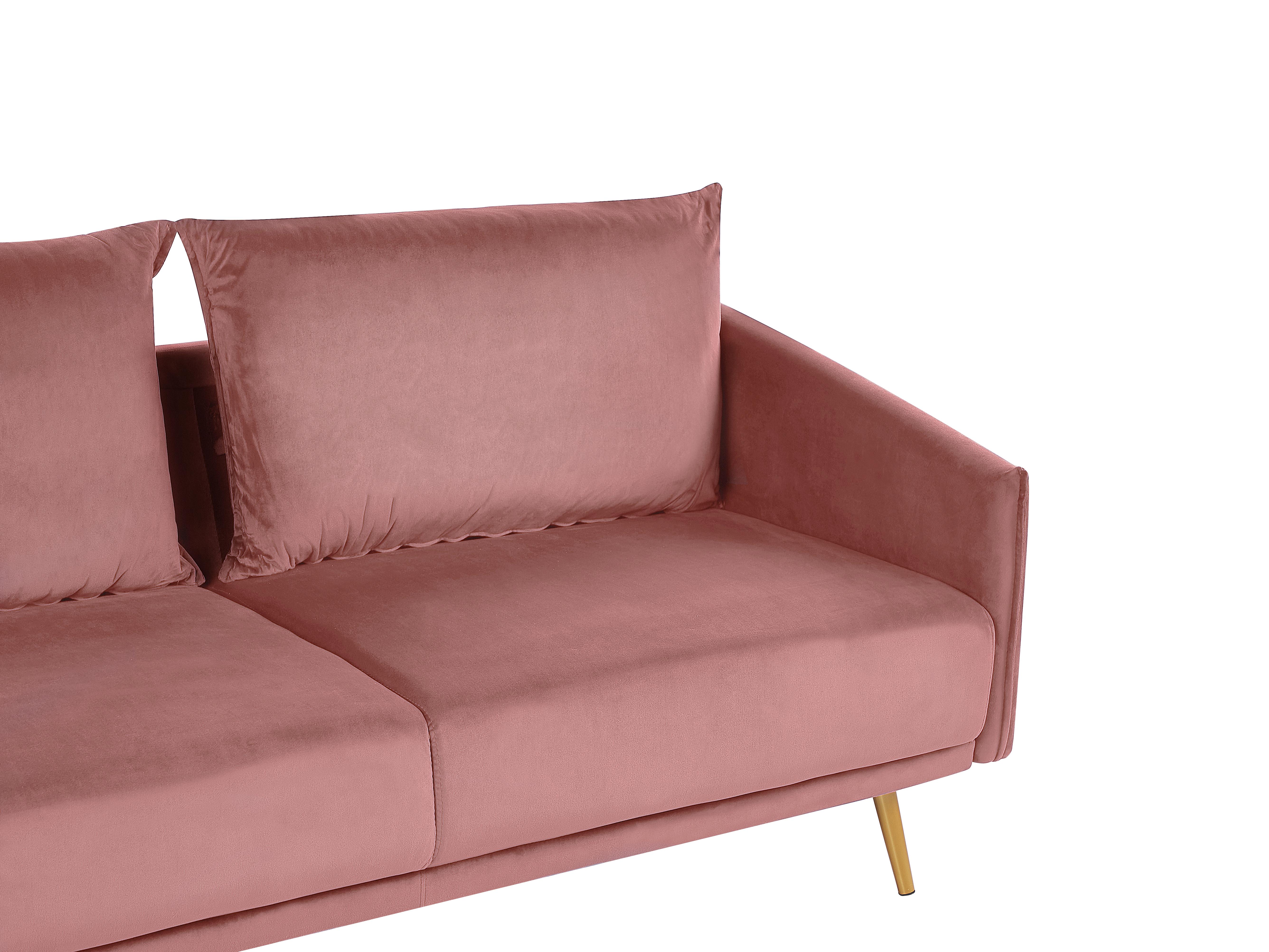 Bank 3-zits MAURA Fluweel Roze